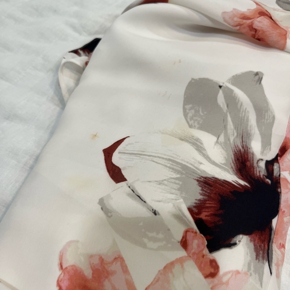 WHBM Pink and white floral flare midi summer dress sleeveless - Picture 9 of 10